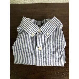 Murano Liquid Luxury Shirt Mens Large Blue‎ White Stripes Button Down Office